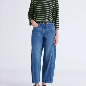 Light Denim Free Assembly Women's Barrel Ankle Jeans | 27" Inseam